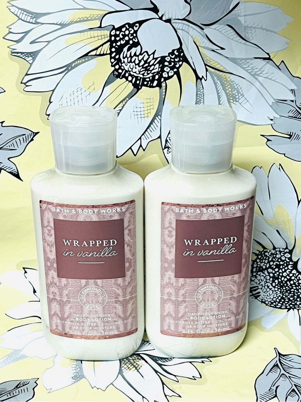 Bath & Body Works Wrapped In Vanilla Daily Nourishing Body Lotion 8 oz Set of 2